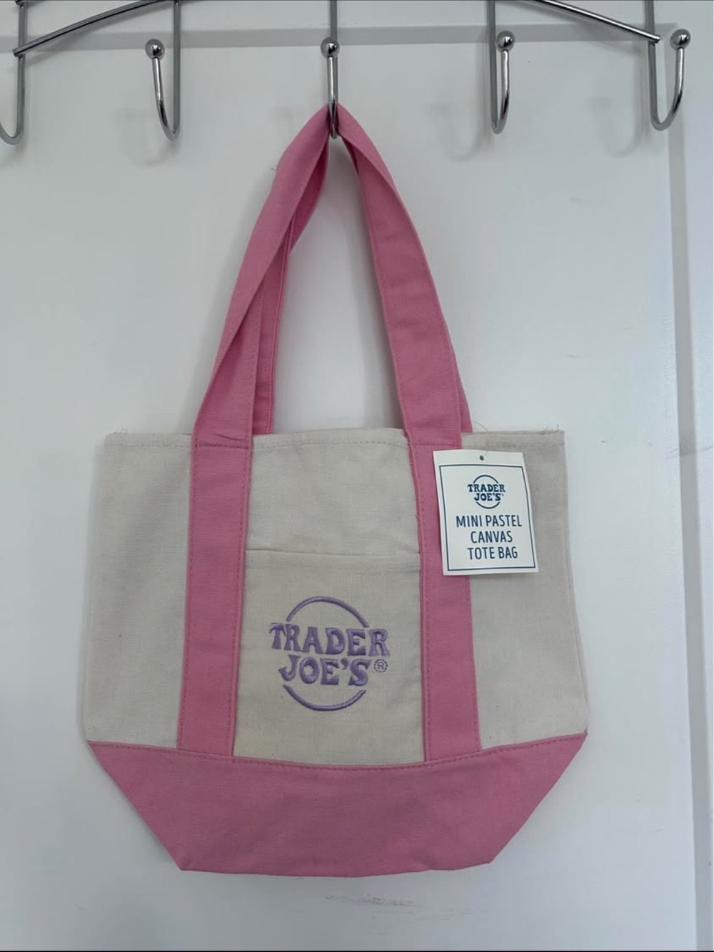 Trader Joe’s Mini Pastel Canvas Tote Bag - Pink